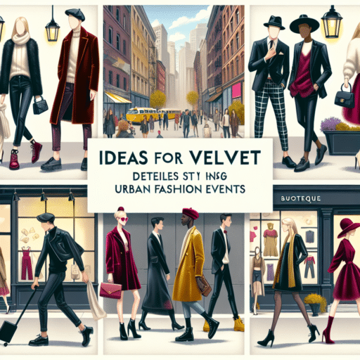 Ideas para detalles de terciopelo en eventos de moda urbana.