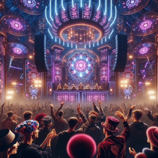 Ideas para detalles de terciopelo en eventos de música electrónica.