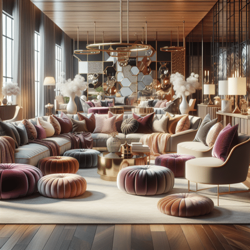 Ideas para cojines de terciopelo en eventos de diseño de interiores.